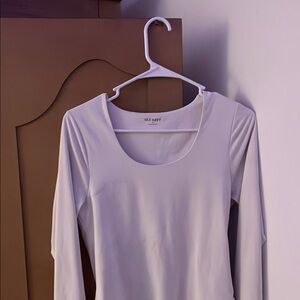 Old Navy Cream Long Sleeve Fitted Bodysuit